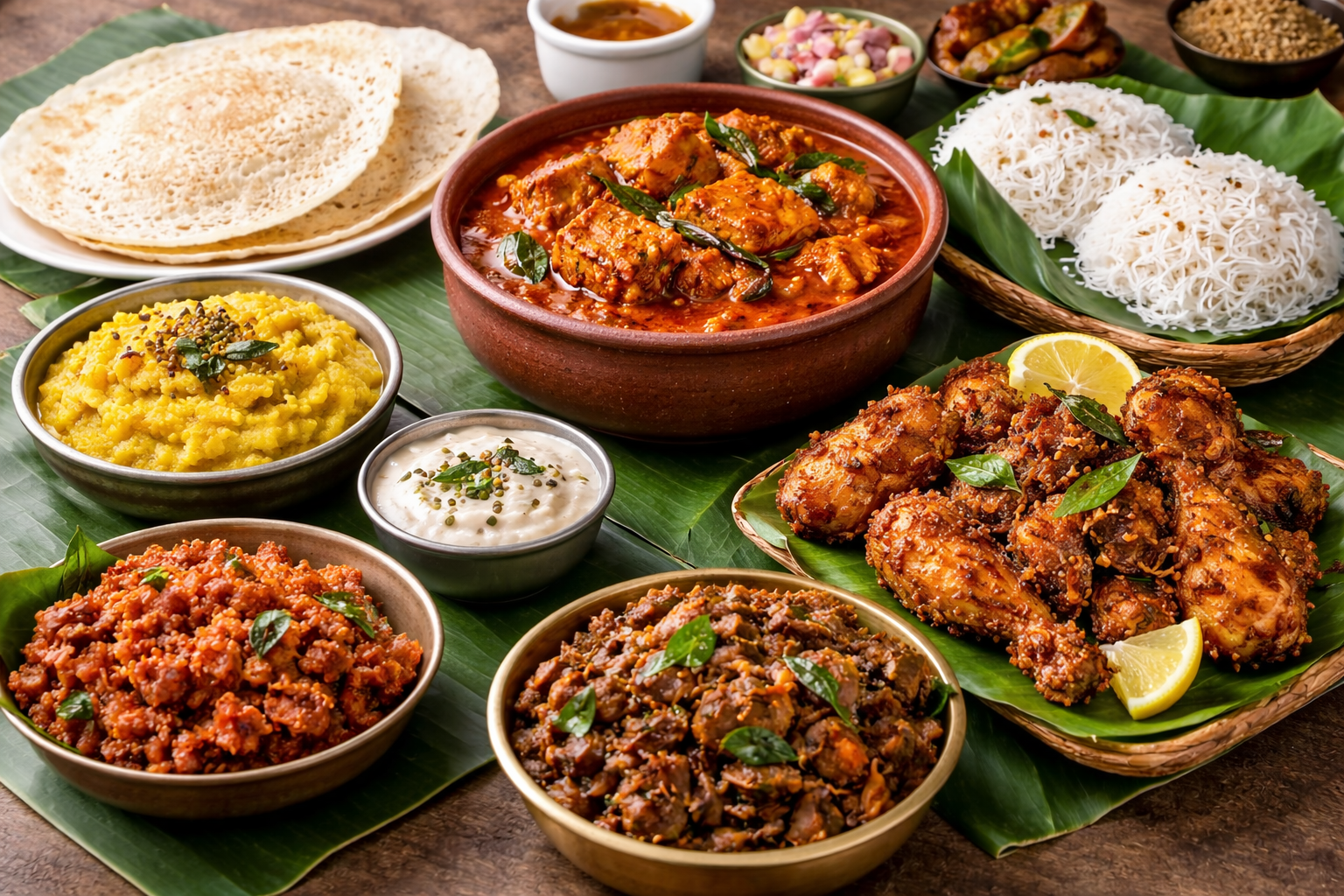 Variety of Kerala Dishes